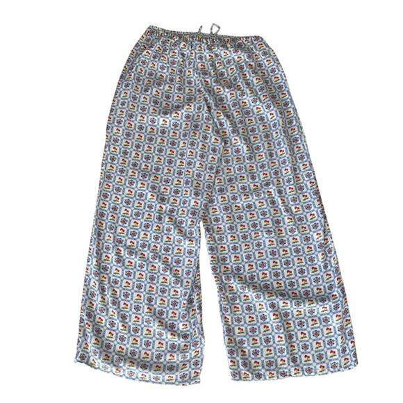 Dippin' Daisy's Heart Cherries and Flower Print Wide Leg Pants - Large - Picture 1 of 5